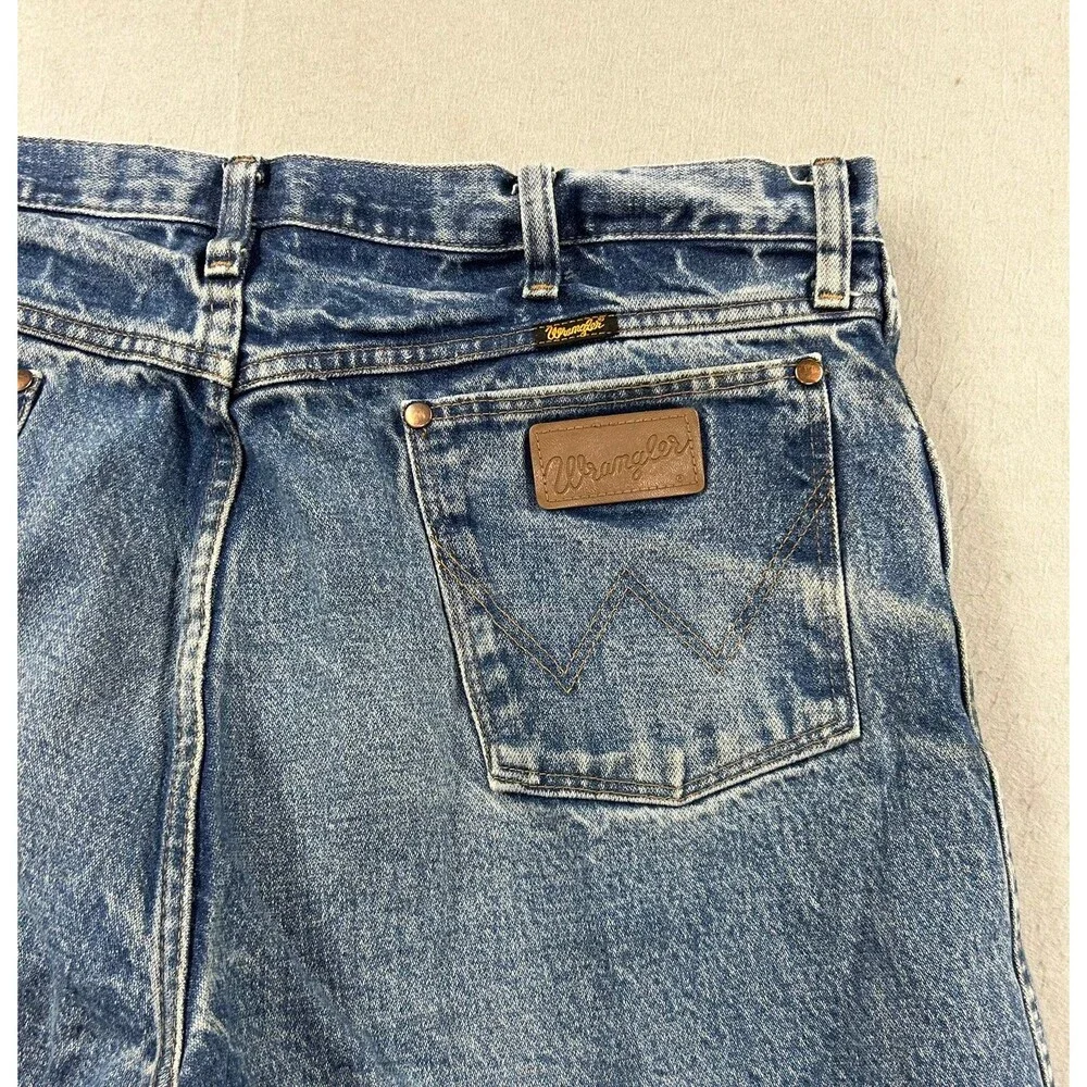 Wrangler 47MWZ Jeans Mens Blue Regular Fit Cowboy Cut Straight Leg 38x30